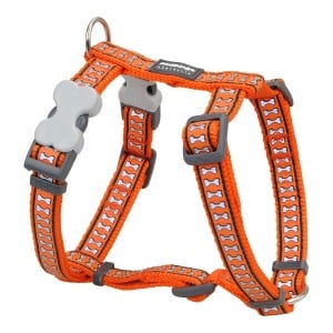 Hundegeschirr Red Dingo Knochen Reflektierend 30-48 cm Orange