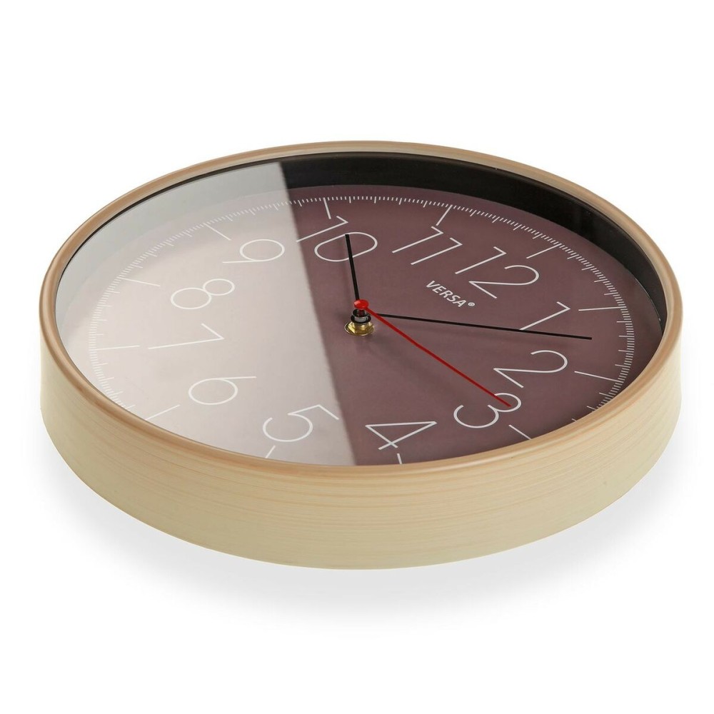 Wall Clock Versa Brown Plastic (4,3 x 30,5 x 30,5 cm)