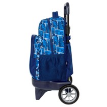 School Rucksack with Wheels Hot Wheels Sonny Navy Blue 33 x 45 x 22 cm