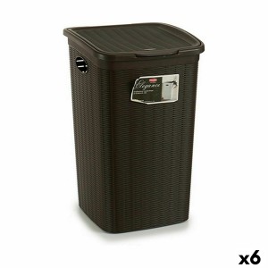 Laundry Basket Stefanplast Elegance Brown Plastic 50 L 36,5 x 54,5 x 38 cm (6 Units)