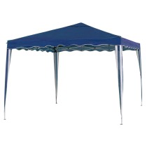 Pergola Gazebo Stahl 300 x 300 x 250 cm Blau