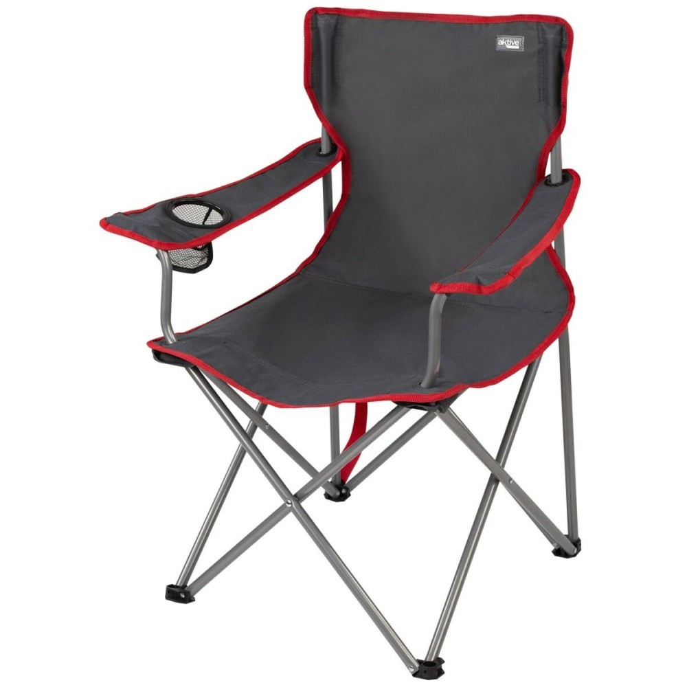 Chaise de camping pliante Aktive Gris foncé 45 x 82 x 47 cm (4 Unités)