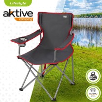 Chaise de camping pliante Aktive Gris foncé 45 x 82 x 47 cm (4 Unités)