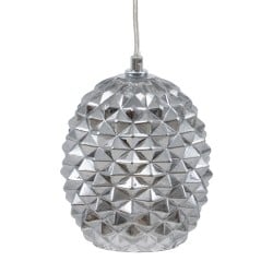 Ceiling Light 15 x 15 x 17,5 cm Crystal Silver Iron Ø 15 cm