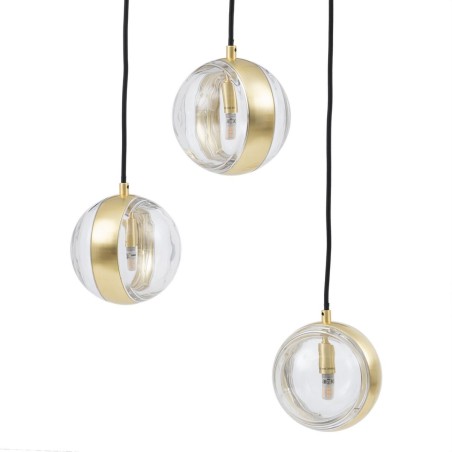 Deckenlampe 15 x 15 x 120 cm Kristall Gold Eisen Ø 15 cm