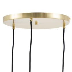 Deckenlampe 15 x 15 x 120 cm Kristall Gold Eisen Ø 15 cm