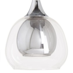 Deckenlampe 16 x 16 x 50 cm Kristall Grau Metall