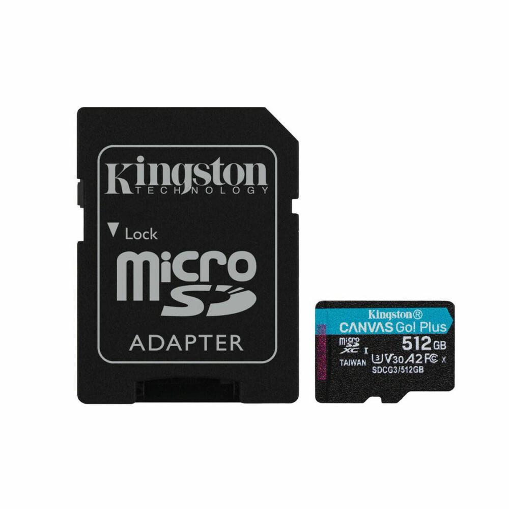 Carte Mémoire Micro SD avec Adaptateur Kingston Canvas Go! Plus 512 GB UHS-I Cours 10