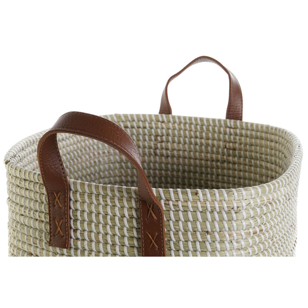 Basket set DKD Home Decor Natural Light brown Polyurethane Seagrass 38 x 38 x 35 cm