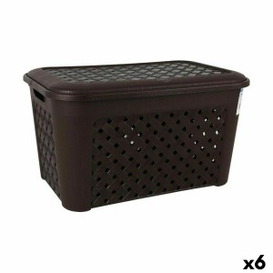 Panier à linge Tontarelli Arianna Avec couvercle Noir 48,3 L (6 Unités)