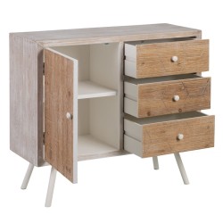 Konsolentisch mit Schubladen COUNTRY 90 x 35 x 80 cm natürlich Weiß Tannenholz Holz MDF