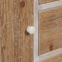 Meuble d'Entrée avec Tiroirs COUNTRY 90 x 35 x 80 cm Naturel Blanc Bois d'épicéa Bois MDF