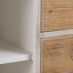 Meuble d'Entrée avec Tiroirs COUNTRY 90 x 35 x 80 cm Naturel Blanc Bois d'épicéa Bois MDF