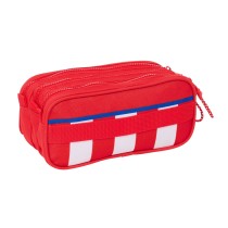 Trousse Fourre-Tout Triple Atlético Madrid Rouge 21,5 x 10 x 8 cm