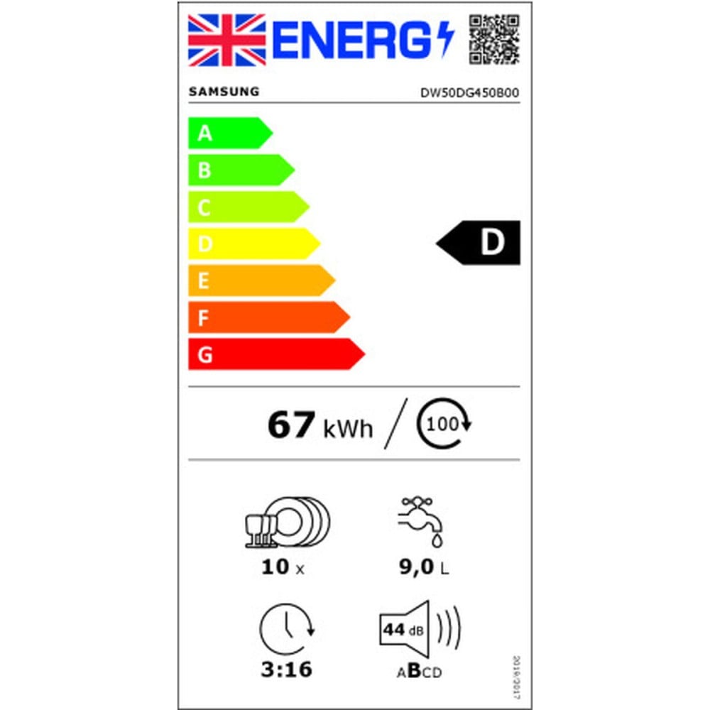 Dishwasher Samsung DW50DG450B00ET 45 cm