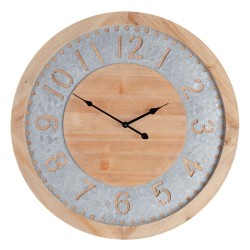 Wanduhr natürlich Tannenholz 60 x 4,5 x 60 cm