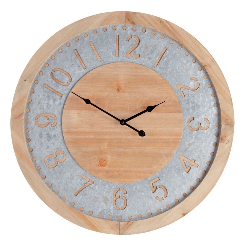 Wall Clock Natural Fir wood 60 x 4,5 x 60 cm