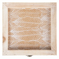 Decorative box Sheets Rattan 20 x 20 x 12 cm DMF (2 Units)