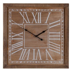 Horloge Murale Naturel Bois d'épicéa 60 x 5 x 60 cm