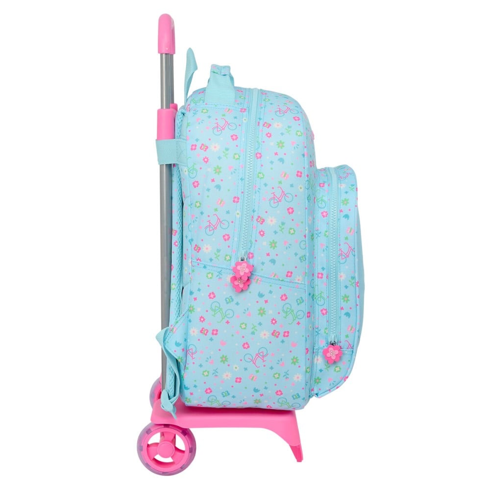 School Rucksack with Wheels Safta Bicicleta Blue 32 x 42 x 15 cm