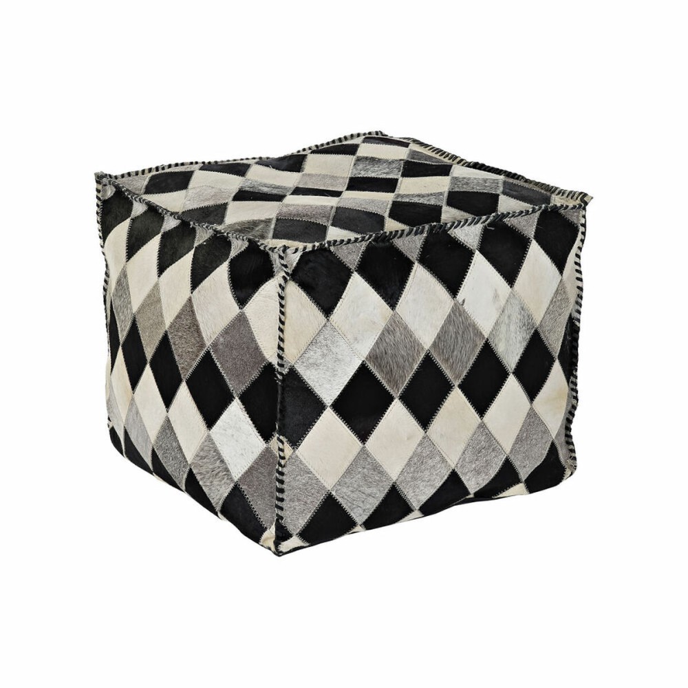 Pouf DKD Home Decor Polyester Cuir (45 x 45 x 40 cm)