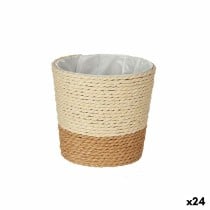 Cache-pot Ibergarden WY21-74 Marron Naturel Corde Plastique 11 x 10,5 x 11 cm (24 Unités)