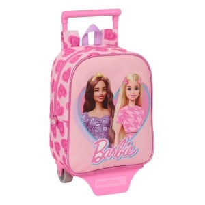 School Rucksack with Wheels Barbie Love Pink 22 x 27 x 10 cm