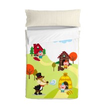 Quilted Zipper Bedding HappyFriday Mr Fox Piggys Multicolour 105 x 200 cm