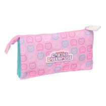 Trousse Fourre-Tout Triple Gabby's Dollhouse Party Rose 22 x 12 x 3 cm