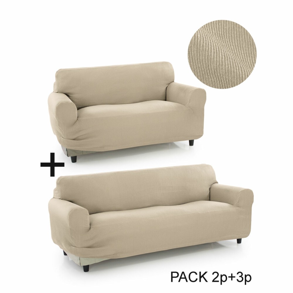 Sofabezug Sofakover Pocket Duo Romeo Beige 2 Stück (Restauriert B)