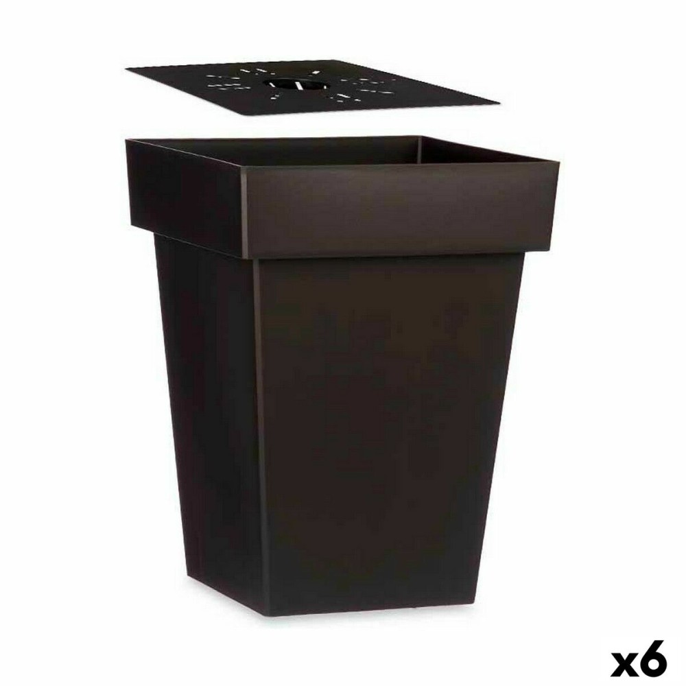 Pot auto-arrosant Ibergarden 87950 Anthracite Plastique 37 x 51 x 37 cm (6 Unités)