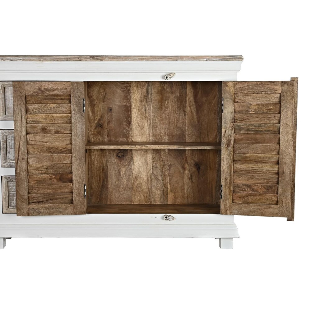 Buffet DKD Home Decor Blanc Naturel Bois Bois de manguier 122 x 25 x 91 cm