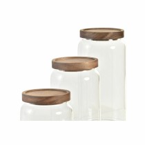 Set mit 3 Kanistern DKD Home Decor Akazienholz Borosilikatglas (1 L) (400 ml) (700 ml) (3 Stücke)