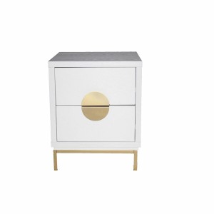 Nightstand DKD Home Decor White Golden 40 x 40 x 50 cm