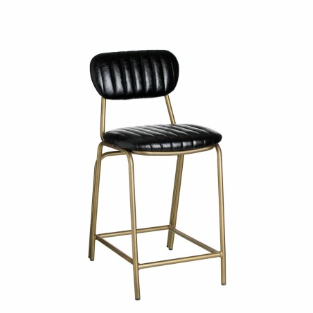 Hocker 42 x 49 x 88 cm Schwarz Gold Metall Polyurethan