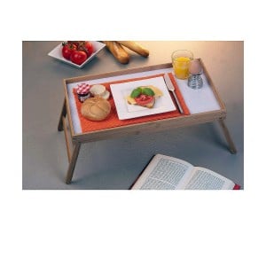 Folding Tray for Bed Wood White (50 x 30 x 22 cm)