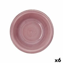 Salatschüssel Quid Vita Peoni aus Keramik Rosa (6 Stück) (Pack 6x)