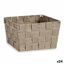 Multi-purpose basket Kipit A3-6878 Brown Cloth 15 x 11 x 20 cm Braiding (24 Units)
