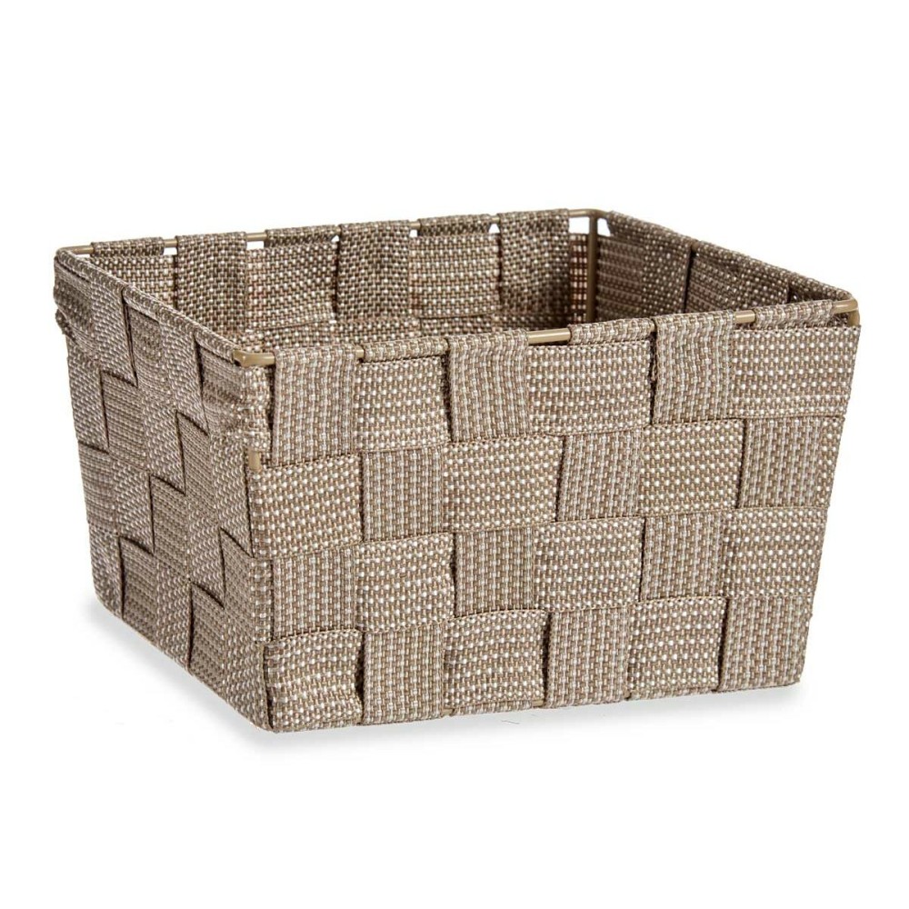 Multi-purpose basket Kipit A3-6878 Brown Cloth 15 x 11 x 20 cm Braiding (24 Units)