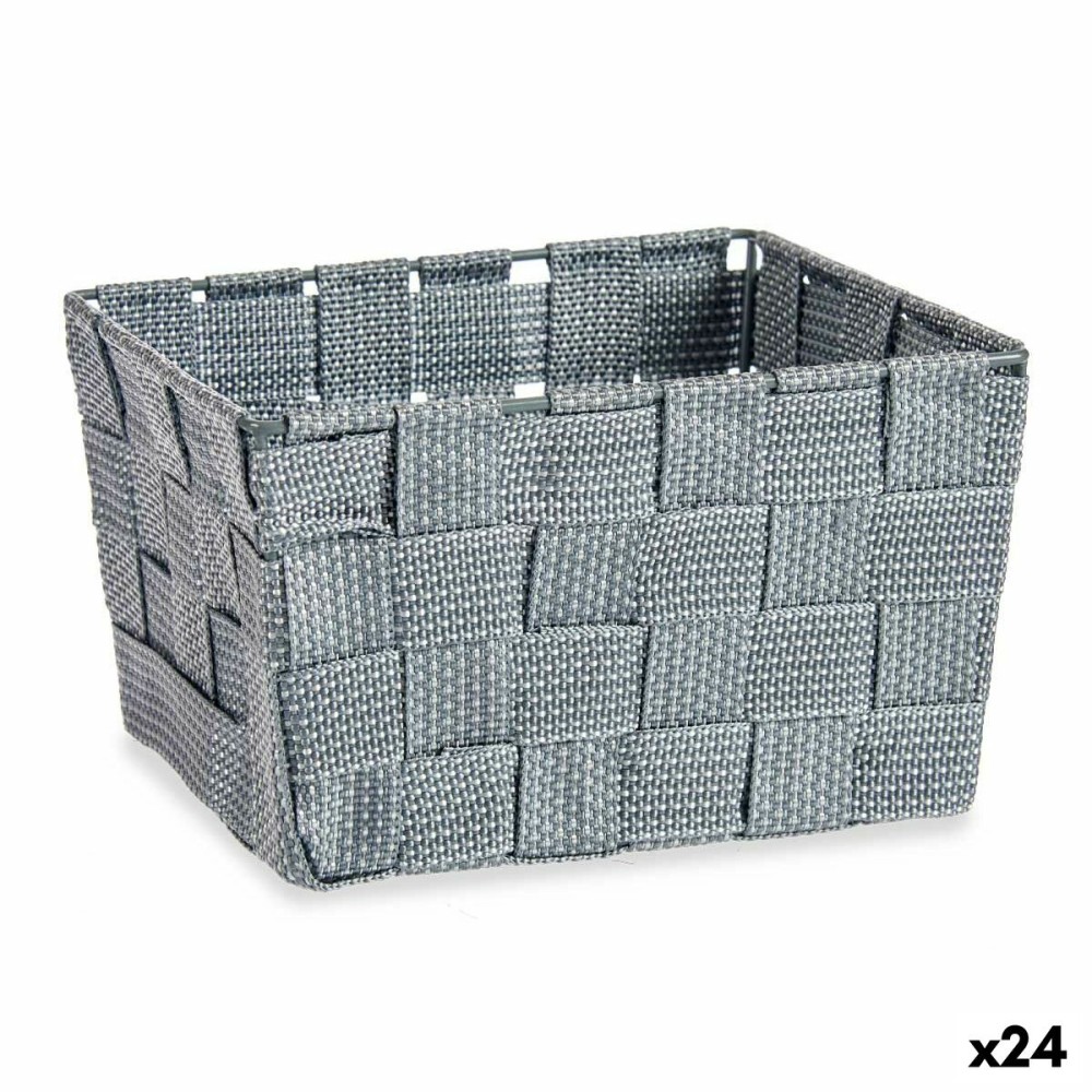 Mehrzweckkorb Kipit A3-6878 Grau Stoff 15 x 10,5 x 20 cm Geflochten (24 Stück)