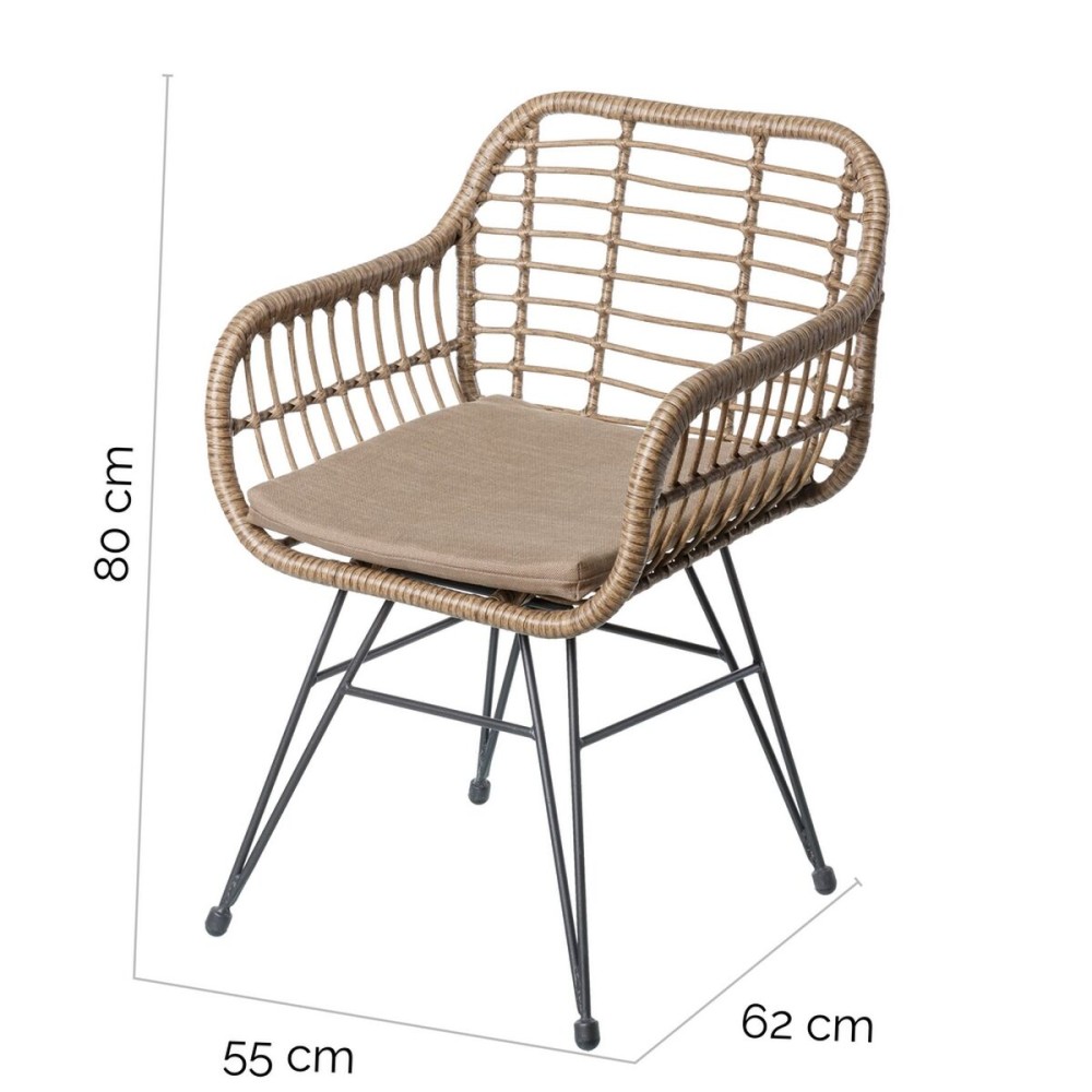 Havestol Ariki 57 x 62 x 80 cm Synthetischer Rattan Stahl Graphit