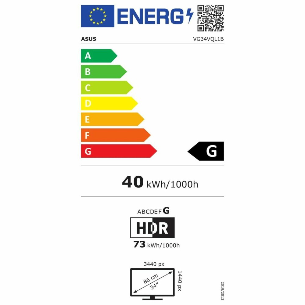 Écran Asus 90LM06F0-B01170 34" Quad HD LED VA LCD Flicker free