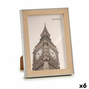 Photo frame 15,6 x 2 x 20,7 cm Silver Brown Plastic Glass (6 Units)