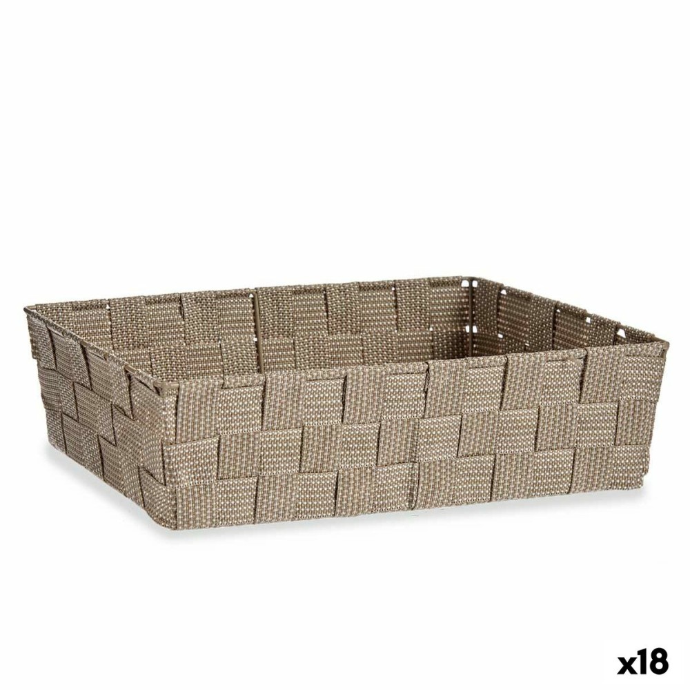 Mehrzweckkorb Kipit A3-6885 Beige Stoff 3,8 L 34 x 8,5 x 21 cm (18 Stück)