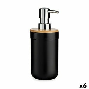 Soap Dispenser Berilo 51710 Black Bamboo polypropylene 350 ml 8 x 17 x 9 cm (6 Units)