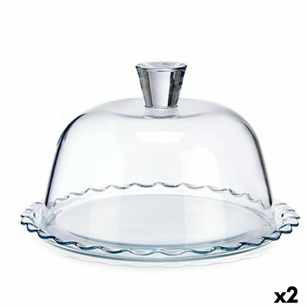 Lunch box Pasabahce Petite Patisserie Transparent Glass 26,4 x 15,5 x 26,4 cm Waves (2 Units)