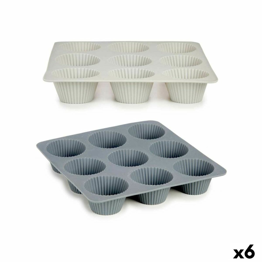 Moules à Muffins Kinvara HH421 Gris clair Gris foncé 22 x 3 x 22 cm Madeleines (6 Unités)