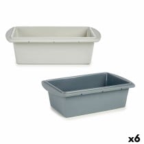 Baking Mould Kinvara HH038 Light grey Dark grey Silicone 1,5 L 16 x 7 x 27,5 cm Sponge cake (6 Units)