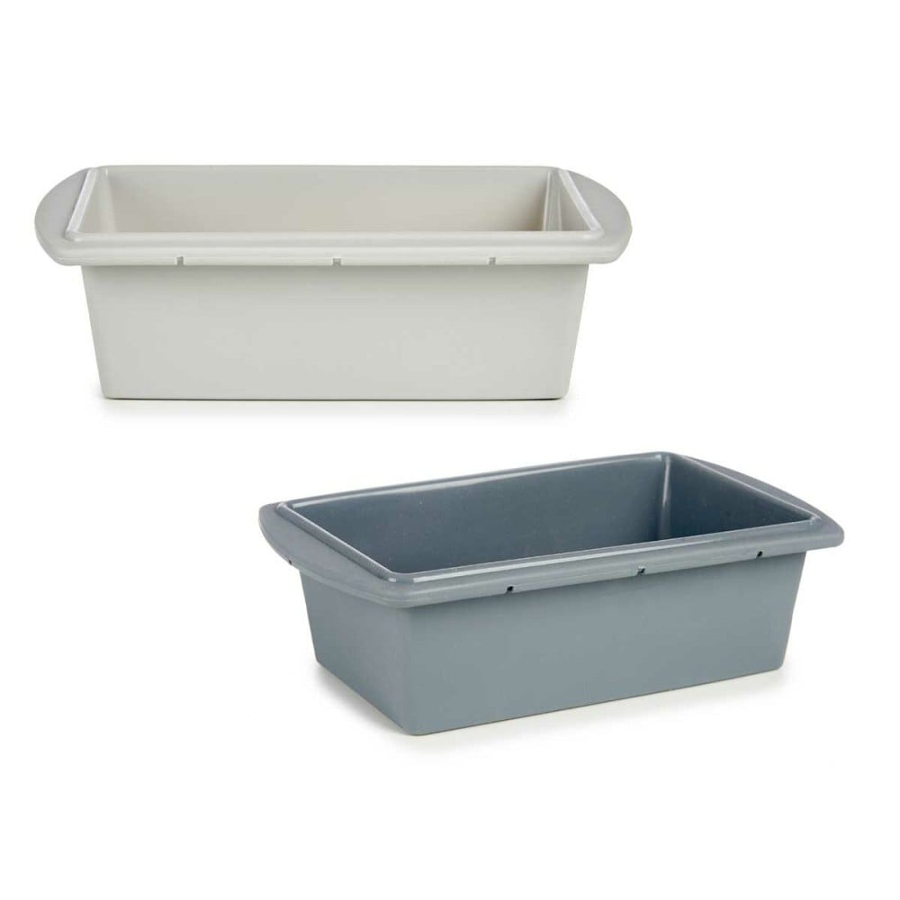 Baking Mould Kinvara HH038 Light grey Dark grey Silicone 1,5 L 16 x 7 x 27,5 cm Sponge cake (6 Units)