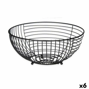 Fruit Bowl Kinvara W7728-1P Black Metal 28 x 12 x 28 cm (6 Units)